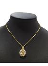 Colar Ns Aparecida Pedra Zirconia Semijoia Folheado Ouro 18k -