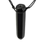 Colar Obsidiana Negra Ponta Difusor Aromaterapia Ranhurado