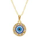 Colar Olho Grego com Círculo de Strass 13mm Sunshine