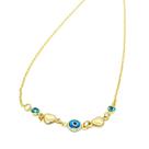 Colar Olho Grego com Pontos de luz e Corações Folheado a Ouro 18k