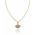 Colar Olho Grego Cravejado Zirconia Feminino Banhado a Ouro 18k