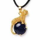 Colar Onça com Pedra Estrela Azul Banho Dourado Colar Onça com Pedra Estrela Azul Banho Dourado