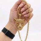 Colar onça cravejada banhada a ouro 18k Colar onça cravejada banhada a ouro 18k