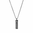 Colar Oração Pai Nosso Preto Cordão Masculino Aço Inoxidável