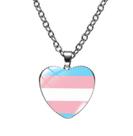 Colar Orgulho Trans em formato de Coração Temática LGBTQ+ LGBT Bandeira Trânsgenero