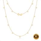 Colar Ouro 18k 750 Com Zircônias Brancas 3mm Gambet - 45cm