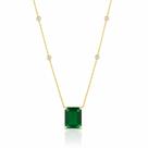 Colar Ouro 18k 750 Elos Português 6 Zircônias E Crisopázio