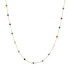 Colar Ouro 18k 750 Pedra Zircônia Branca Colorida 3mm 45cm
