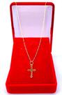 Colar Ouro 18k Americana Com 45cm E Pingente Cruz Vazada