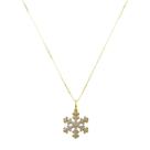 Colar Ouro 18k Feminino 40cm Corrente Pingente Floco De Neve