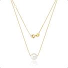 Colar Ouro 18k Marina com 1 Pérola Tam.8mm 45cm