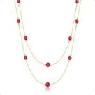 Colar Ouro 18k Zircônias Vermelho Rubi 5mm 45cm Colar Ouro 18k Zircônias Vermelho Rubi 5mm 45cm