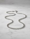 Colar Ouro Branco 18k 750 Elos Portugueses 1.5 50 Cm Maciço Cinza