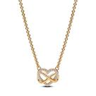 Colar PANDORA Sparkling Infinity Heart com caixa de presente de 50 cm