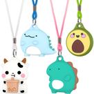 Colar para AirTag Ensfomte Cute Cartoon Silicone, pacote com 4