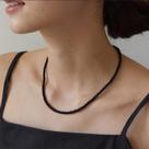 Colar para Proteção e Intuição com Fecho de Prata 925 - Obsidiana Negra 4mm