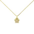 Colar Patinha Micro Zircônia Cristal Banhado a Ouro