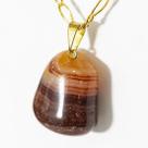 Colar Pedra Agata Cornalina Rolado Mineral Pino Dourado
