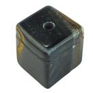 Colar Pedra Cubo Olho Falcão Difusor Aromaterapia Ranhurado