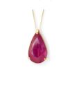 Colar Pedra Gota Rubi 45cm Ouro 18K