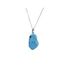 Colar Pedra Larimar Fatiado Natural 25 a 35mm Pino Prata 950