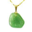 Colar Pedra Natural Quartzo Verde Pino Dourado Colar Pedra Natural Quartzo Verde Pino Dourado