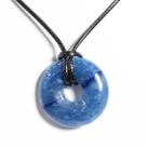 Colar Pedra Pi ou Cristal Donut Pedra Quartzo Azul Natural Colar Pedra Pi ou Cristal Donut Pedra Quartzo Azul Natural