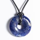 Colar Pedra Pi ou Cristal Donut Pedra Sodalita Azul Natural