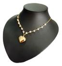 Colar Pedra Zirconia Coração Semijoia Luxo Festa Madrinha