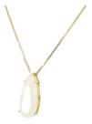 Colar Pedra Zirconia Gota Branca Leitosa Folheado Ouro 18k