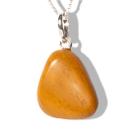 Colar Pedrinha Natural Jaspe Amarelo Rolado Pino Prata 950
