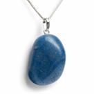 Colar Pedrinha Quartzo Azul Natural Montagem Pino Prata 950 Colar Pedrinha Quartzo Azul Natural Montagem Pino Prata 950