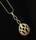 Colar Pêndulo Desenho Detalhado Banho De Ouro 18k 3608