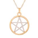 Colar Pentagrama Ouro com Rodio 25mm Wicca Estrela 5 Pontas - Sunshine Cristais