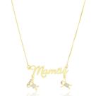 Colar Personalizado Mamãe Casal de Filhos Banhado a Ouro 18K
