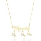 Colar Personalizado Mamãe Três Meninos Banhado a Ouro 18K
