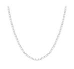 Colar piastrine banhado a ródio branco - 40 cm + 10 cm extensor