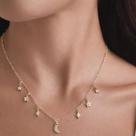 Colar Ping Lua e Estrela Folheado ouro 18 K