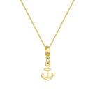 Colar Pingente Âncora Banhado a Ouro 18k