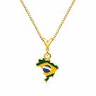 Colar Pingente Brasil Copa Banhado a Ouro 18k