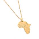 Colar Pingente Chuangbang Jewelry Mapa da África em Ouro 24K