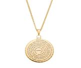 Colar Pingente Circular Pai Nosso Banhado em Ouro 18K