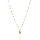 Colar Pingente com Zircônia Colorida Banhado em Ouro 18k
