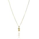 Colar Pingente com Zircônia Colorida Banhado em Ouro 18k