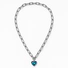 Colar pingente Coração Azul Feminino Delicado Luxo Presente
