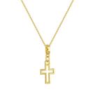 Colar Pingente Cruz Vazada Banhado a Ouro 18k Colar Pingente Cruz Vazada Banhado a Ouro 18k