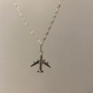 Colar Pingente De Avião - 100% Prata925