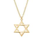 Colar Pingente Estrela de Davi Banhado em Ouro 18K