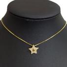 Colar Pingente Estrela Pedra Zirconia Folheado A Ouro 18k Colar Pingente Estrela Pedra Zirconia Folheado A Ouro 18k