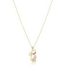 Colar pingente gatinha banhado a ouro 18k